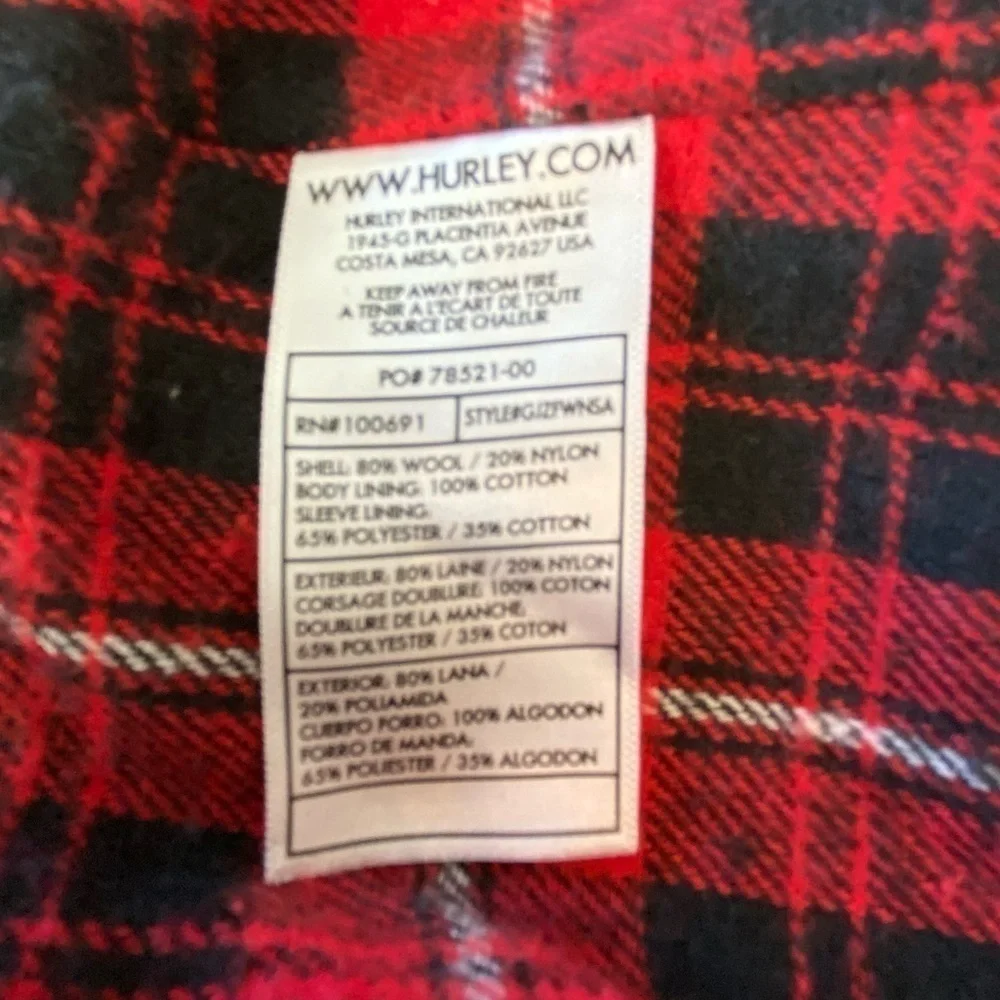 Hurley X Alpha IND Collaboration Black Wool Pea Coat NWT Size small RARE